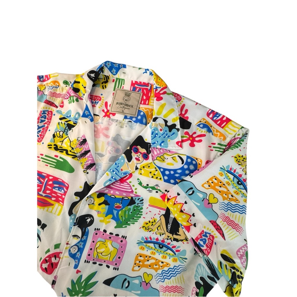 Boho Shack Cartagena Men's Shirt Large Colourful Pattern Streetwear Tropical
